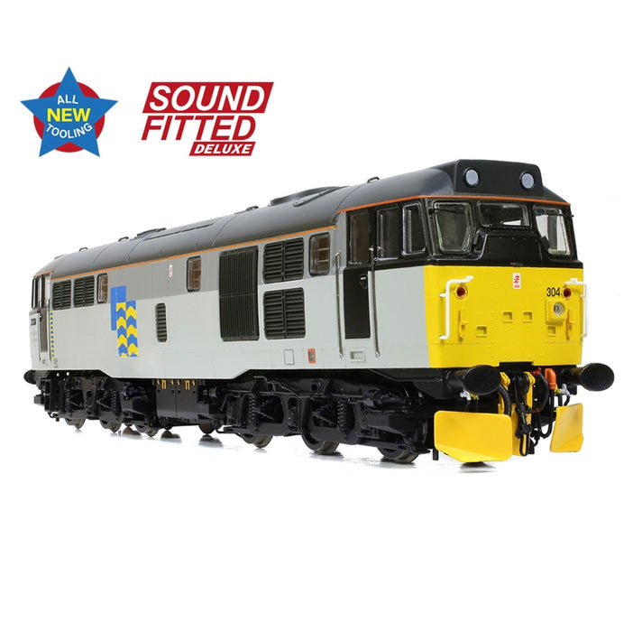 Bachmann 35-823ASFX Class 31/1 (Refurbished) Diesel Locomotive Number 31304 in BR Railfreight Petroleum Sector Livery - OO Gauge - DCC SOUND FITTED DELUXE VERSION