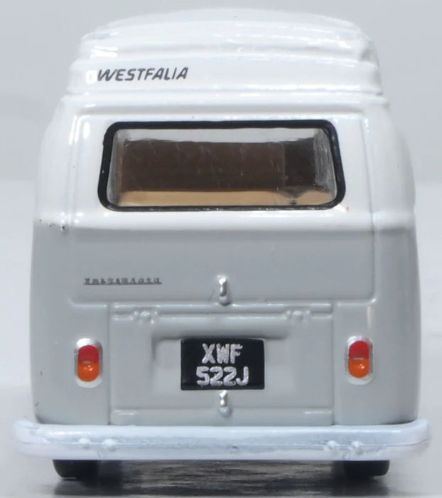 Oxford Diecast 76VW032 VW Bay Window Camper Silver Grey/White - 1:76 Scale