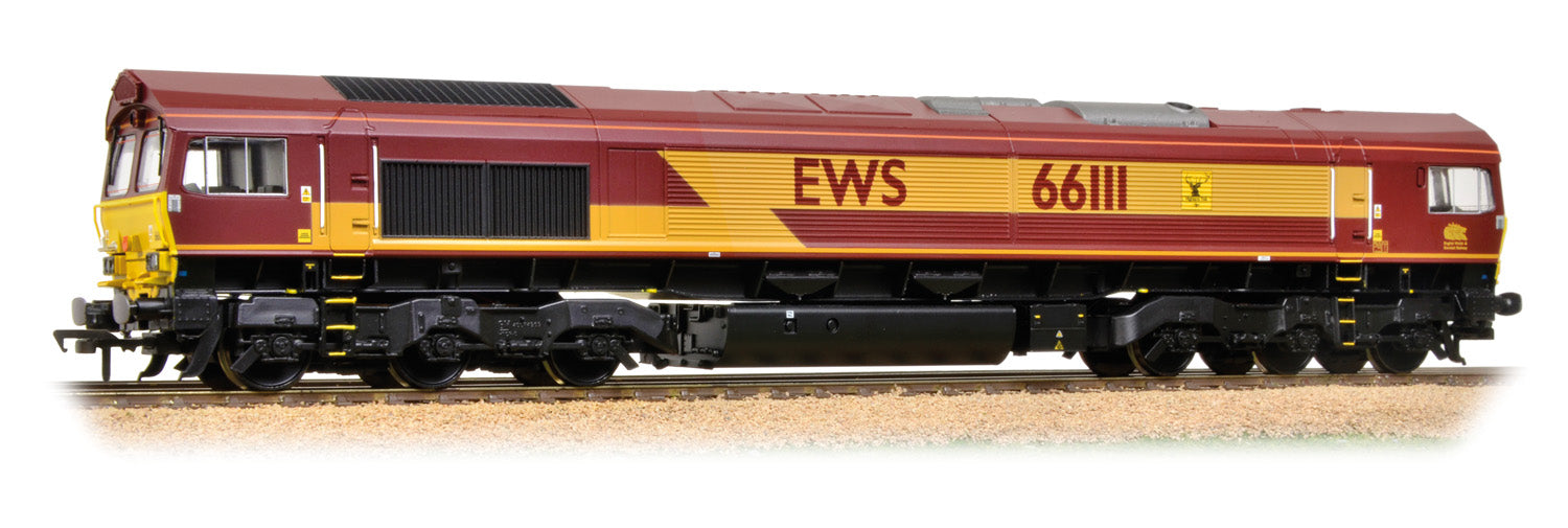 Graham Farish 371-384A Class 66 Number 66111 in EWS Livery Highland Stag Motifs - N Gauge