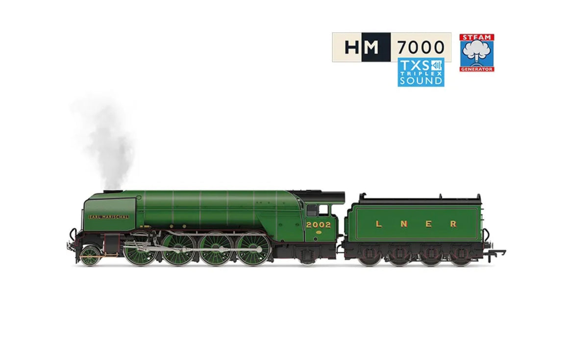 Hornby R30350SS Class P2 2-8-2 Steam Loco 2002 Earl Marischal LNER Apple Green with STEAM GENERATOR + TXS DCC SOUND - OO Scale