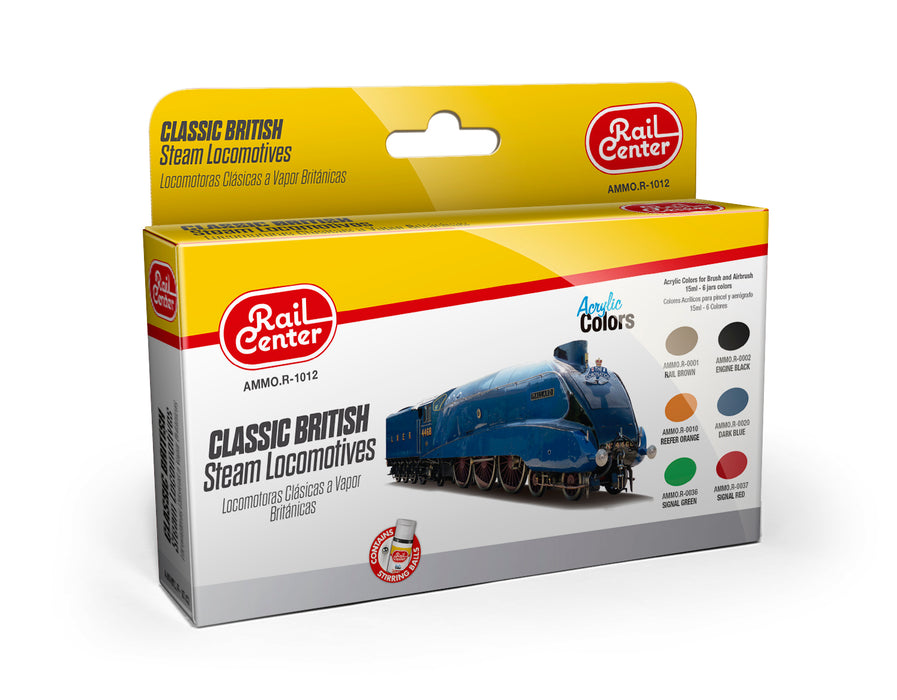 Ammo Mig R-1012 Rail Center Classic British Steam Locomotives Paint Set- 6 Pieces