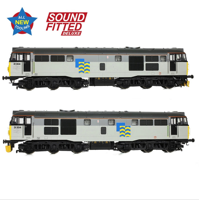 Bachmann 35-823ASFX Class 31/1 (Refurbished) Diesel Locomotive Number 31304 in BR Railfreight Petroleum Sector Livery - OO Gauge - DCC SOUND FITTED DELUXE VERSION