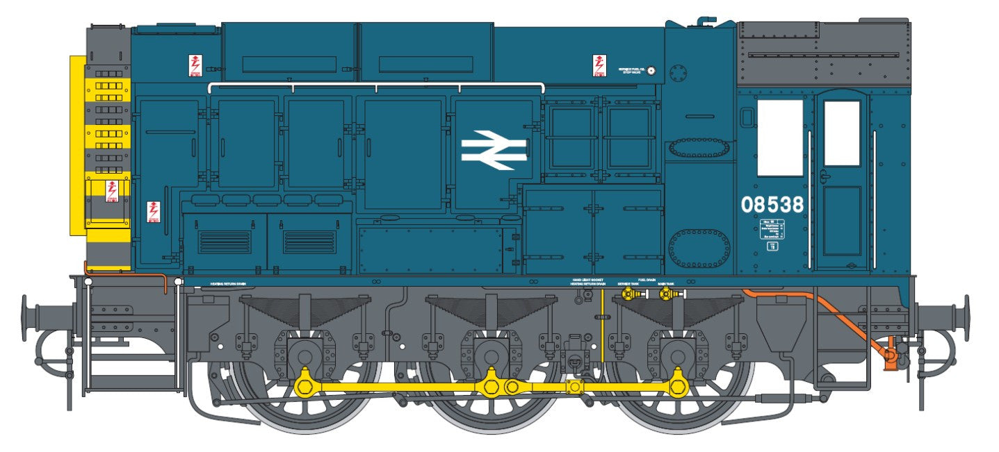 Dapol 7D-008-020 Class 08 08538 BR Blue With Wasp Stripes - O Gauge