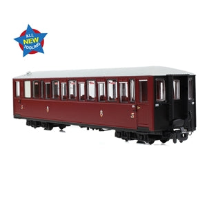 Bachmann 394-101 Ffestiniog Railway 'Tin Car' Saloon 3rd No.119 Maroon - OO9 Scale