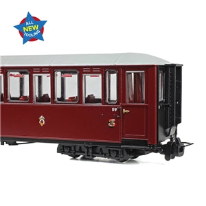 Bachmann 394-100A Ffestiniog Railway 'Tin Car' Saloon 3rd No.120 Crimson & Cream - OO9 Scale