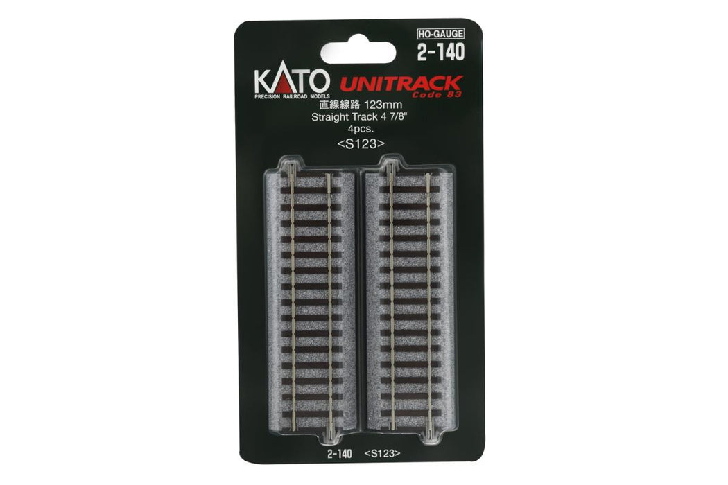 Kato 2-140 Straight Track 4 7/8" 4pcs - OO / HO Gauge