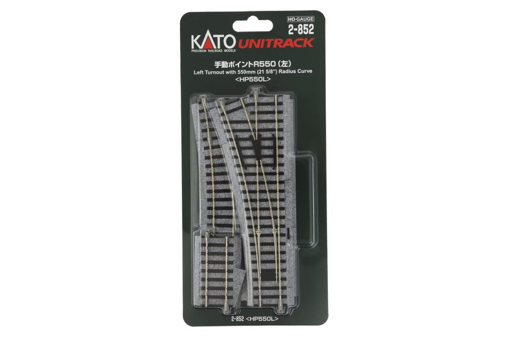 Kato 2-852 Left Turnout With 550mm Radius Curve - HO Gauge