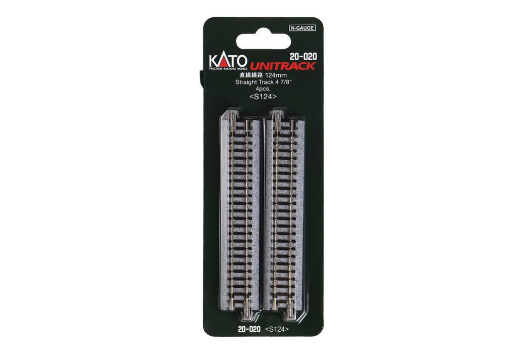 Kato 20-020 Unitrack Straight Track (Ground Level) 124mm (4 pieces) - N Gauge