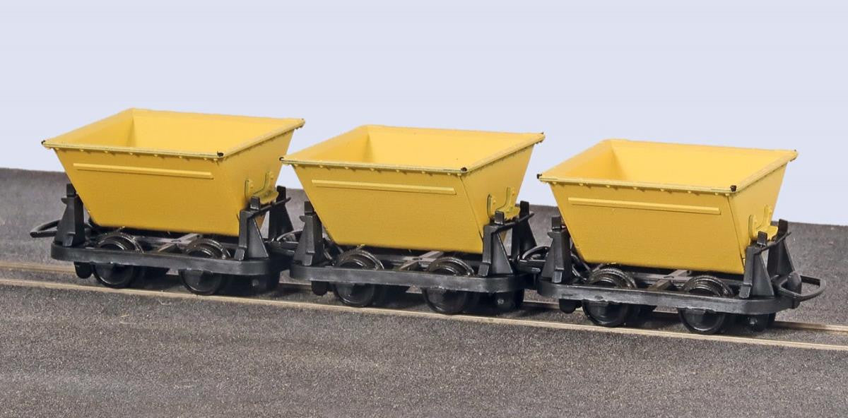 Peco GR-332 Hudson 'Rugga' V-Skips, Yellow - 00-9 Gauge