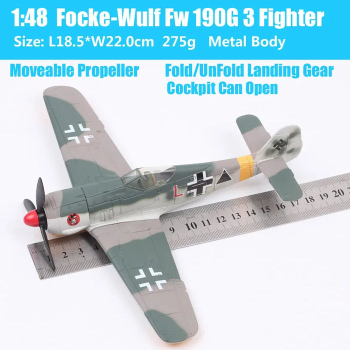 World War II Series 99128 Focke Wulf FW 190G-3 Die Cast Metal - 1:48 Scale