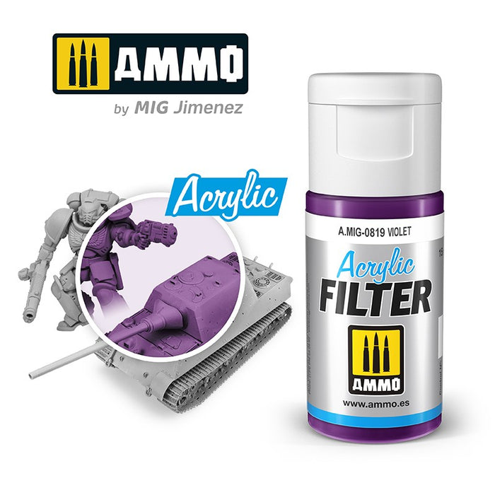 Ammo Mig 0819 Acrylic Filter - Violet (F-323) - 15ml Bottle