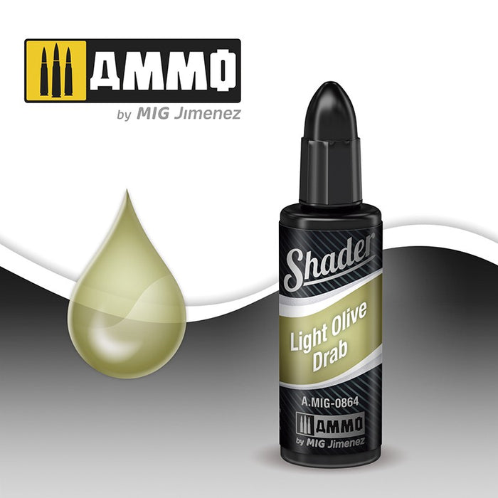 Ammo Mig 0864 Shader - Light Olive Drab (10ml)