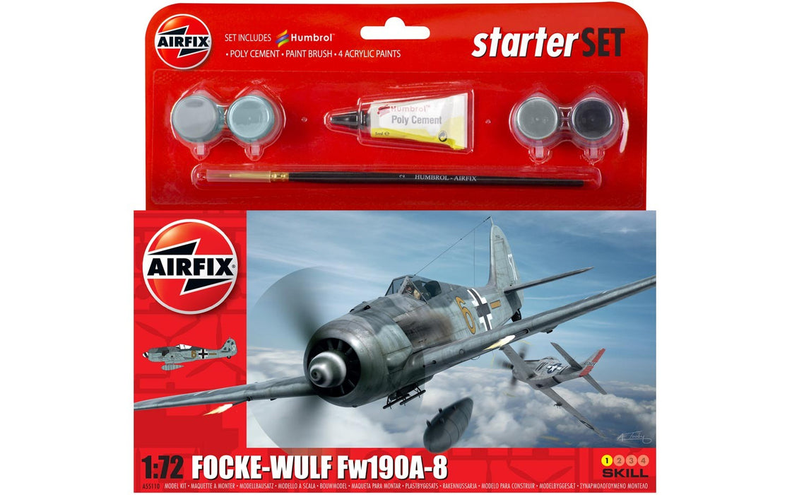 Airfix A55110 Focke-Wulf Fw190A-8 Starter Set Kit (1:72 Scale)