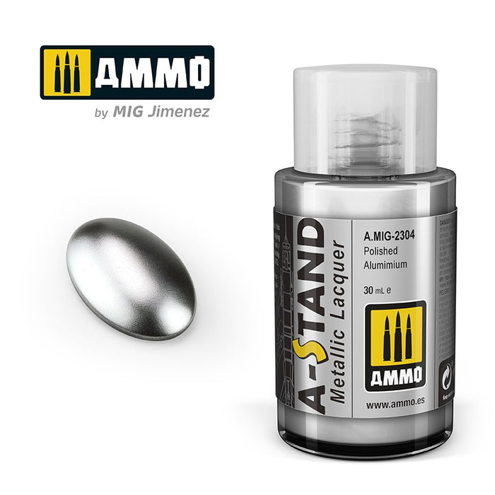 Ammo Mig 2304 A STAND Metallic Lacquer, Polished Aluminium - 30ml
