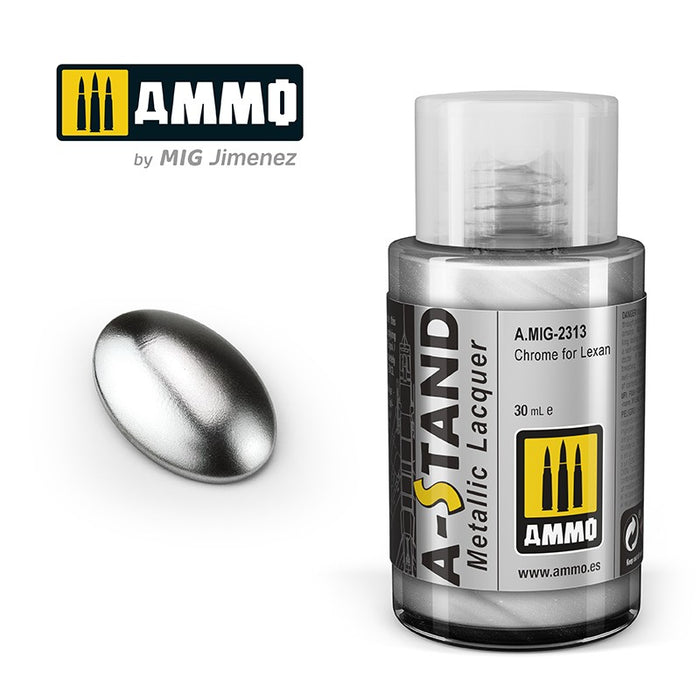 Ammo Mig 2313 A STAND Metallic Lacquer, Chrome for Lexan - 30ml